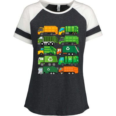 Garbage Truck Recycling Day Trash Waste Separation Birthday Enza Ladies Jersey Colorblock Tee