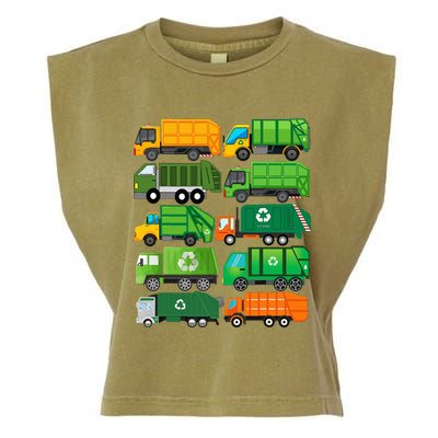 Garbage Truck Recycling Day Trash Waste Separation Birthday Garment-Dyed Women's Muscle Tee