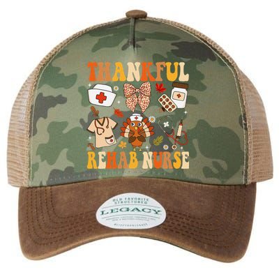 Groovy Thankful Rehab Nurse Thanksgiving Fall Autumn Nurse Legacy Tie Dye Trucker Hat