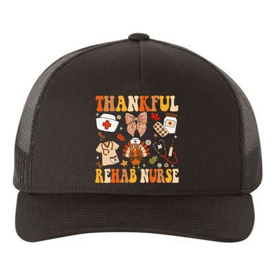 Groovy Thankful Rehab Nurse Thanksgiving Fall Autumn Nurse Yupoong Adult 5-Panel Trucker Hat