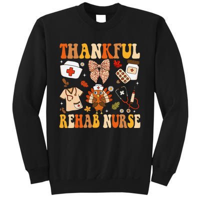 Groovy Thankful Rehab Nurse Thanksgiving Fall Autumn Nurse Sweatshirt