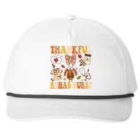 Groovy Thankful Rehab Nurse Thanksgiving Fall Autumn Nurse Snapback Five-Panel Rope Hat