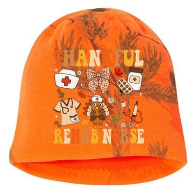 Groovy Thankful Rehab Nurse Thanksgiving Fall Autumn Nurse Kati - Camo Knit Beanie