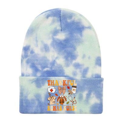 Groovy Thankful Rehab Nurse Thanksgiving Fall Autumn Nurse Tie Dye 12in Knit Beanie