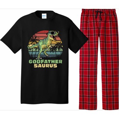 Godfathersaurus T Rex Dinosaur Godfather Saurus Matching Gift Pajama Set