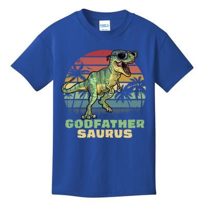 Godfathersaurus T Rex Dinosaur Godfather Saurus Matching Gift Kids T-Shirt