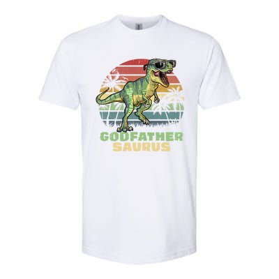 Godfathersaurus T Rex Dinosaur Godfather Saurus Matching Gift Softstyle® CVC T-Shirt