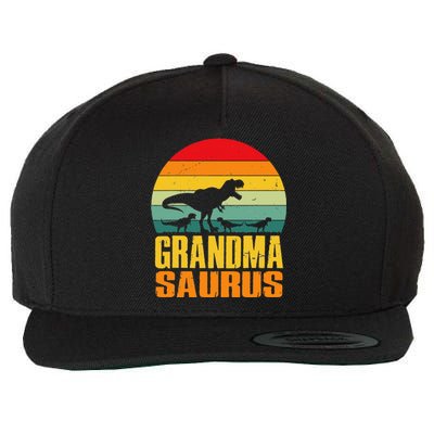 Grandmasaurus T Rex Dinosaur Grandma Saurus Family Matching Wool Snapback Cap