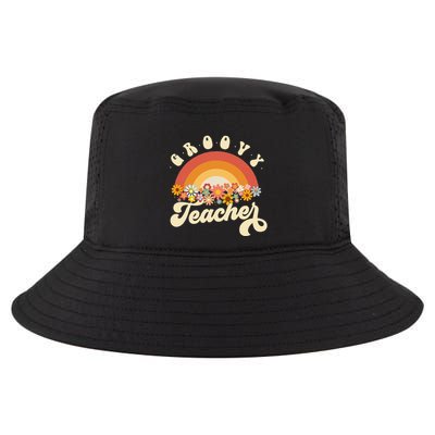 Groovy Teacher Retro Rainbow Colorful Design Teaching Cool Comfort Performance Bucket Hat