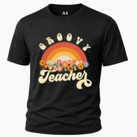 Groovy Teacher Retro Rainbow Colorful Design Teaching Performance Shirt