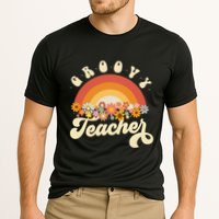 Groovy Teacher Retro Rainbow Colorful Design Teaching Performance Shirt