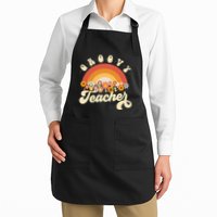 Groovy Teacher Retro Rainbow Colorful Design Teaching Apron