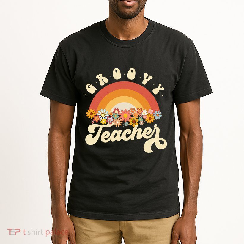 Groovy Teacher Retro Rainbow Colorful Design Teaching Tall T-Shirt