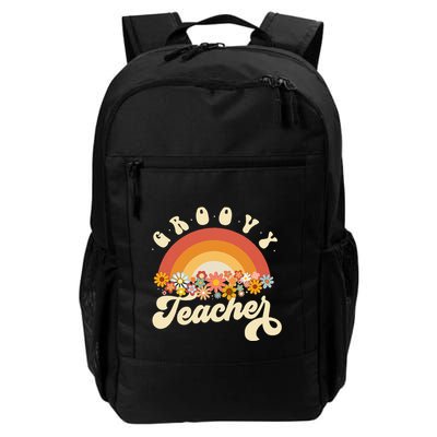 Groovy Teacher Retro Rainbow Colorful Design Teaching Backpack