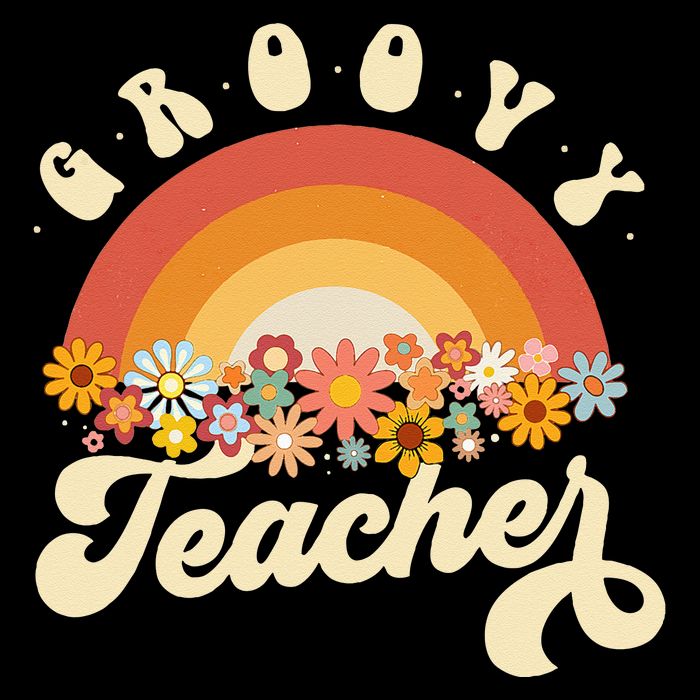 Groovy Teacher Retro Rainbow Colorful Design Teaching Backpack