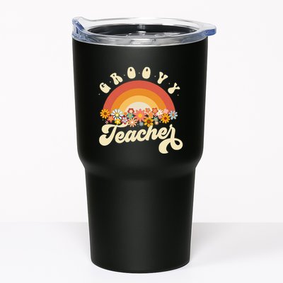 Groovy Teacher Retro Rainbow Colorful Design Teaching Tumbler