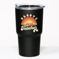 Groovy Teacher Retro Rainbow Colorful Design Teaching Tumbler