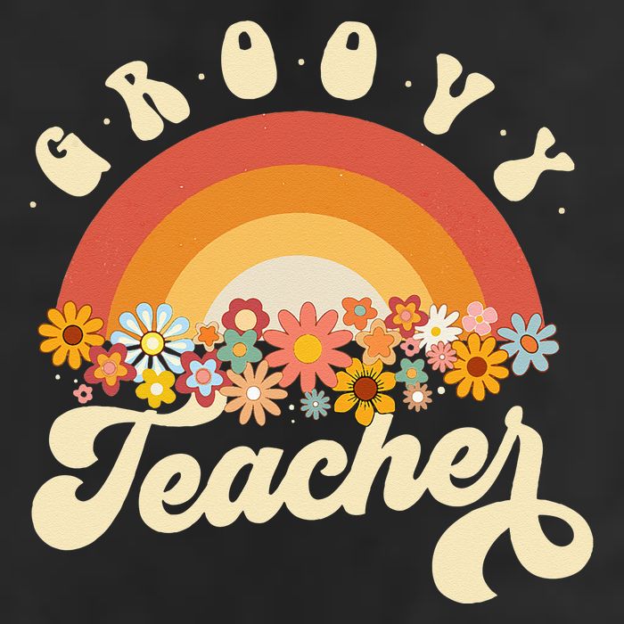 Groovy Teacher Retro Rainbow Colorful Design Teaching Golf Towel