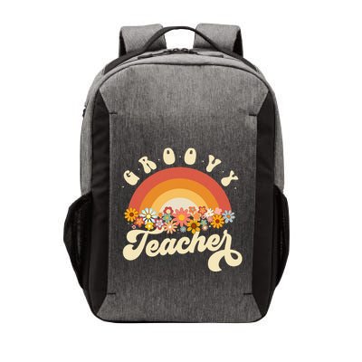 Groovy Teacher Retro Rainbow Colorful Design Teaching Vector Backpack