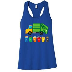 Garbage Truck Reuse Recycle Trash Collector Earth Day Women's Racerback Tank