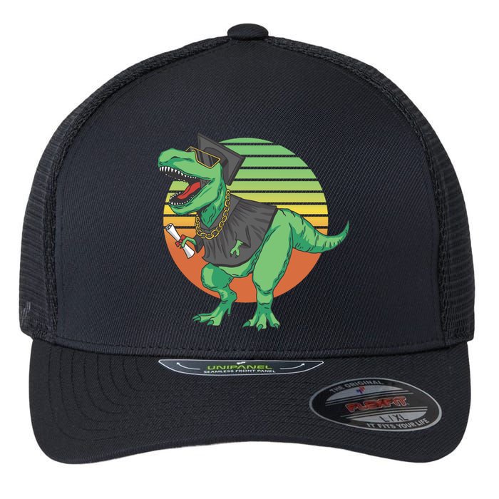 Graduation T Rex Cute Gift Flexfit Unipanel Trucker Cap