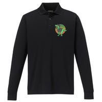 Graduation T Rex Cute Gift Performance Long Sleeve Polo