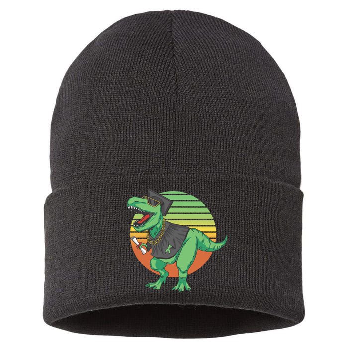 Graduation T Rex Cute Gift Sustainable Knit Beanie