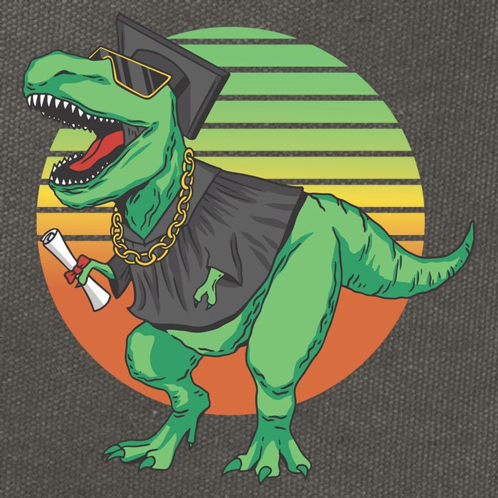 Graduation T Rex Cute Gift Cotton Canvas Backpack