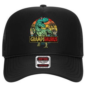 Grampssaurus T Rex Dinosaur Gramps Saurus Family Matching High Crown Mesh Back Trucker Hat