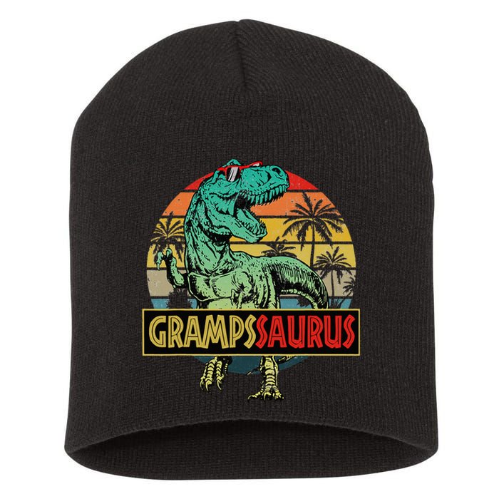 Grampssaurus T Rex Dinosaur Gramps Saurus Family Matching Short Acrylic Beanie