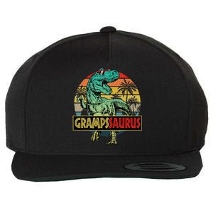 Grampssaurus T Rex Dinosaur Gramps Saurus Family Matching Wool Snapback Cap