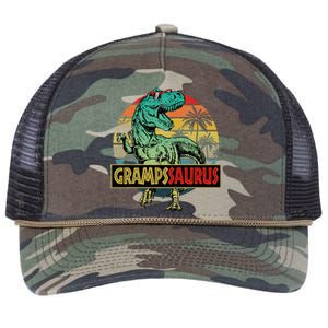 Grampssaurus T Rex Dinosaur Gramps Saurus Family Matching Retro Rope Trucker Hat Cap