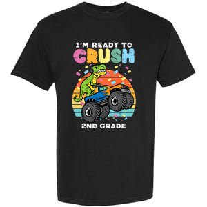 Gamer T Rex On Monster Truck Im Ready To Crush 2nd Grade Boy Garment-Dyed Heavyweight T-Shirt