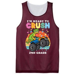 Gamer T Rex On Monster Truck Im Ready To Crush 2nd Grade Boy Mesh Reversible Basketball Jersey Tank