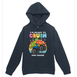 Gamer T Rex On Monster Truck Im Ready To Crush 2nd Grade Boy Urban Pullover Hoodie