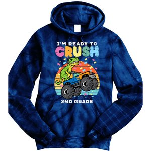 Gamer T Rex On Monster Truck Im Ready To Crush 2nd Grade Boy Tie Dye Hoodie