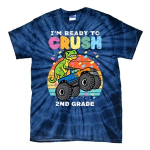 Gamer T Rex On Monster Truck Im Ready To Crush 2nd Grade Boy Tie-Dye T-Shirt