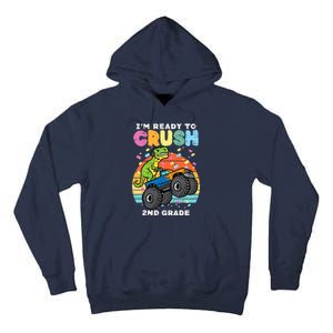 Gamer T Rex On Monster Truck Im Ready To Crush 2nd Grade Boy Tall Hoodie