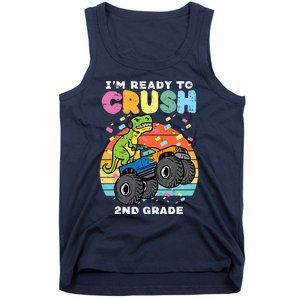 Gamer T Rex On Monster Truck Im Ready To Crush 2nd Grade Boy Tank Top