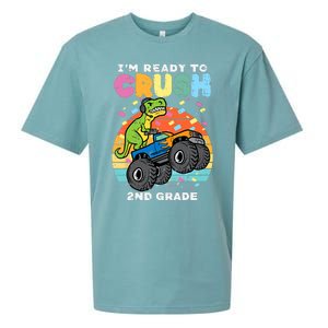 Gamer T Rex On Monster Truck Im Ready To Crush 2nd Grade Boy Sueded Cloud Jersey T-Shirt