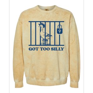 Got Too Silly Funny Silly Goose Lover Mugshot Meme Colorblast Crewneck Sweatshirt