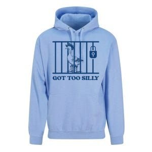 Got Too Silly Funny Silly Goose Lover Mugshot Meme Unisex Surf Hoodie