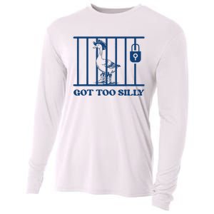 Got Too Silly Funny Silly Goose Lover Mugshot Meme Cooling Performance Long Sleeve Crew