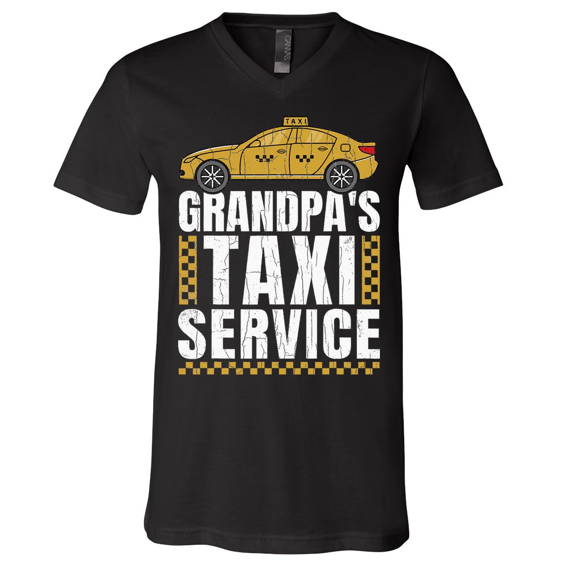 Grandpas Taxi Service Funny Taxi Driving Cab Lover Graphic V-Neck T-Shirt
