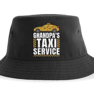 Grandpas Taxi Service Funny Taxi Driving Cab Lover Graphic Sustainable Bucket Hat