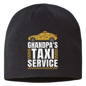 Grandpas Taxi Service Funny Taxi Driving Cab Lover Graphic Sustainable Beanie