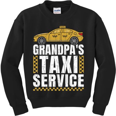 Grandpas Taxi Service Funny Taxi Driving Cab Lover Graphic Kids Sweatshirt