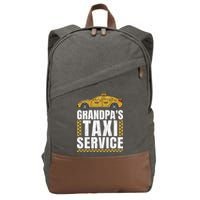 Grandpas Taxi Service Funny Taxi Driving Cab Lover Graphic Cotton Canvas Backpack