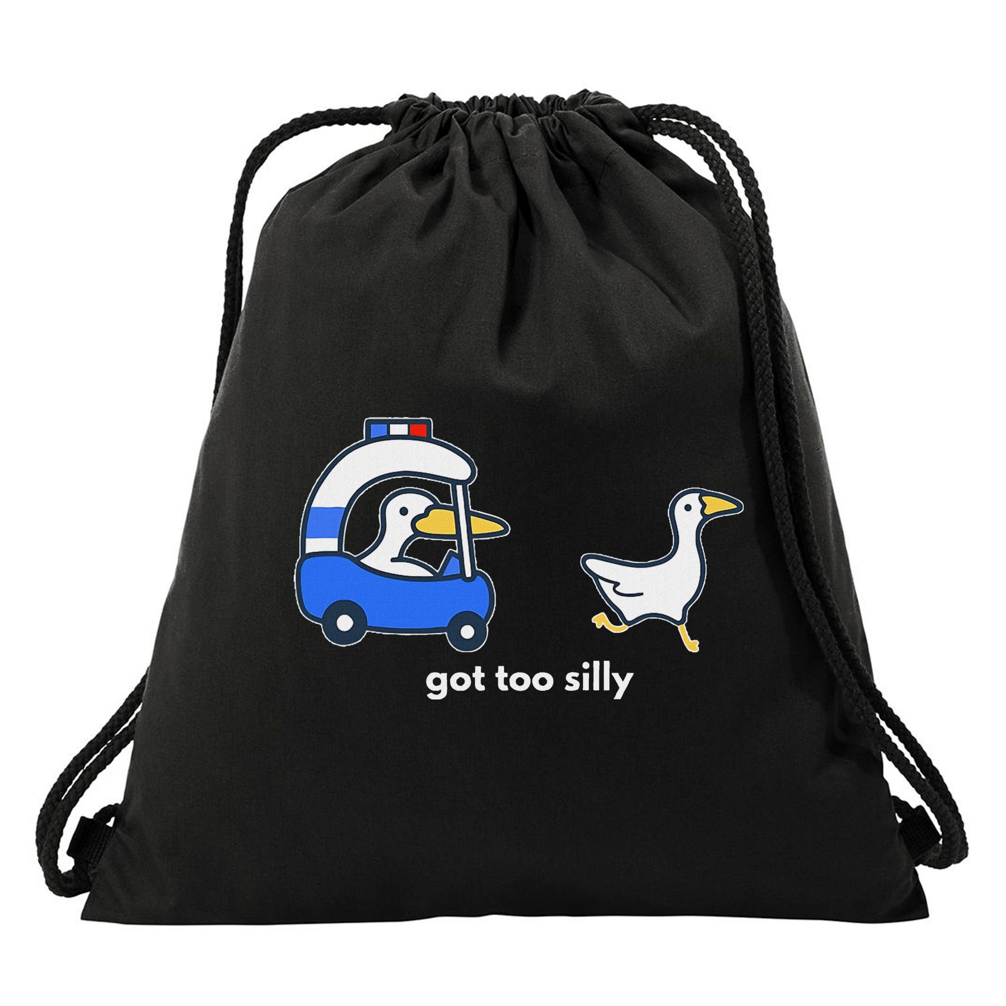Got Too Silly Goose Police Drawstring Bag