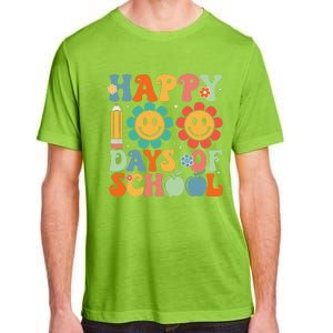 Groovy Teacher Student 100th Day Of School Happy 100 Days Funny Adult ChromaSoft Performance T-Shirt